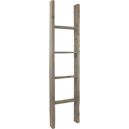 Ekena Millwork 15"W x 60"H x 3 1/2"D Vintage Farmhouse 4 Rung Ladder, Barnwood Decor Collection, Reclaimed Grey DECR015X060X04LDRGY